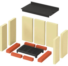 Kamin Auskleidung Set mit Rückwand, Seitenwänden, Ofenrosten und Steinen