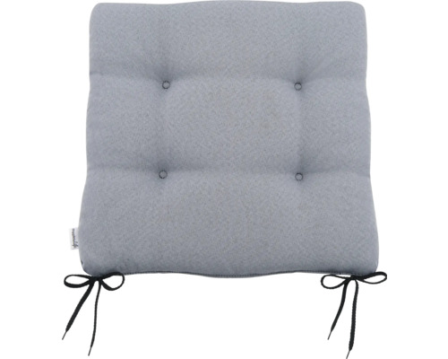Graues Stuhlkissen mit Bindebändern