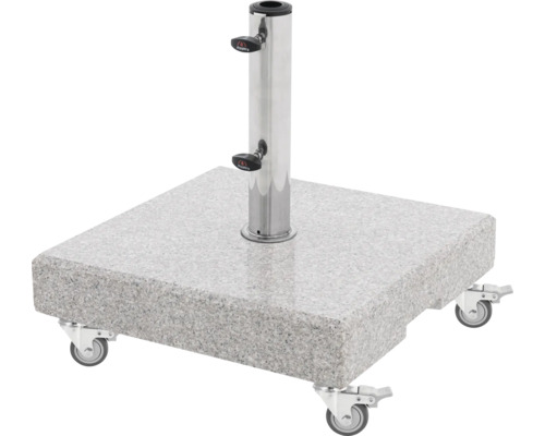 Quadratischer Sonnenschirmständer mit Rollen und Edelstahlrohr