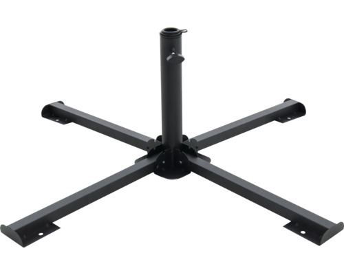 Sonnenschirmständer Doppler 1,400 kg Granit quadratisch naturbelassen Schirmständer mit vierbeiniger Basis und zentraler Stange zur Befestigung eines Sonnenschirms