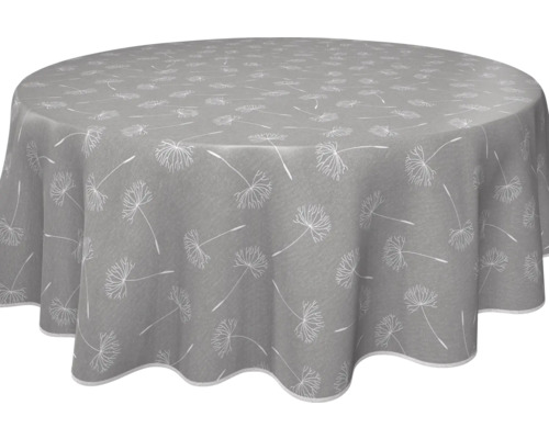 Graue Tischdecke mit Pusteblumenmuster