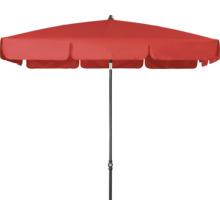 Roter Sonnenschirm mit Mittelmast