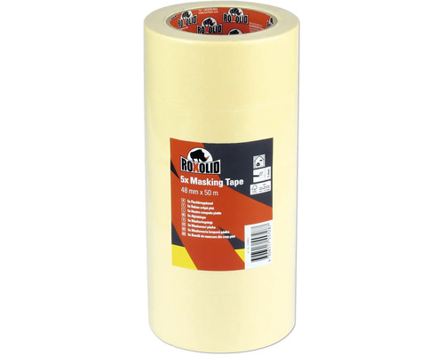 Roxolid Malerkreppband 5er-Pack, 48 mm x 50 m
