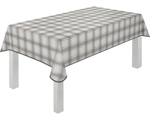 Rechteckige Tischdecke mit Karomuster auf einem Tisch