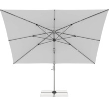 Quadratischer Sonnenschirm mit Mittelstock und Fuß