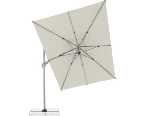 Quadratischer Sonnenschirm mit stabilem Ständer für den Garten