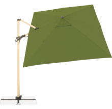 Quadratischer Gartenschirm mit Kurbel und Seitenmast