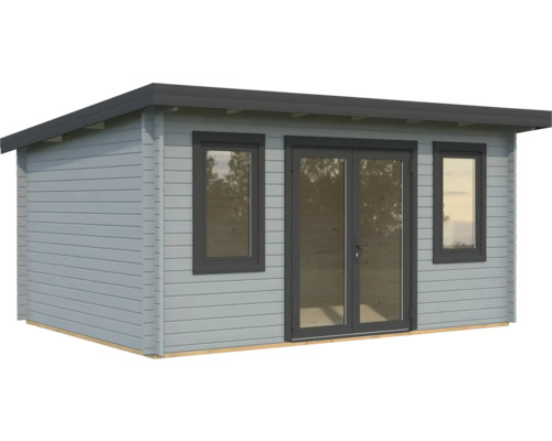 Holzgartenhaus mit Doppeltür und Fenstern