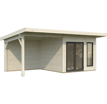 Gartenhaus aus Holz mit Veranda und Fenstern