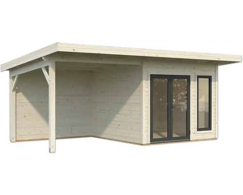 Gartenhaus aus Holz mit Veranda und Fenstern