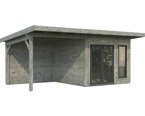 Holz Gartenhaus mit Überdachung und Doppeltür