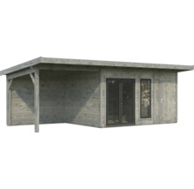 Holzgartenhaus mit Vordach, Doppeltür und Einzeltür