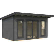 Holzgartenhaus mit Fenstern und Doppeltür