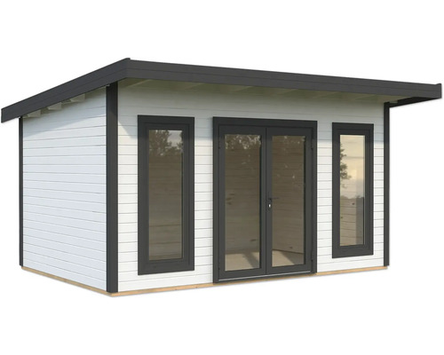 Gartenhaus mit Flachdach, Doppeltür und Fenstern