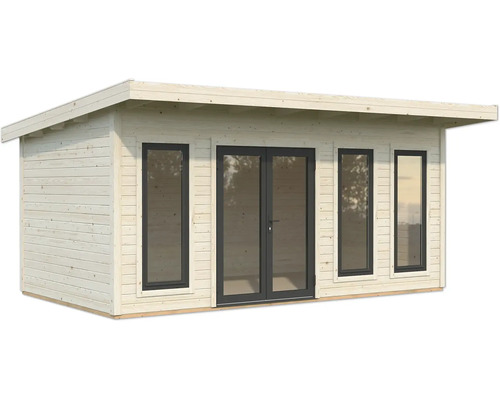 Holzgartenhaus mit Doppeltür und Fenstern