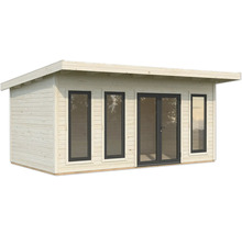 Holzgartenhaus mit Fenstern und Doppeltür