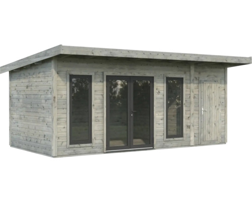 Gartenhaus aus Holz mit Doppeltür, Fenster und Seitentür