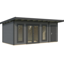 Modernes Gartenhaus mit Flachdach, Fenster und Tür