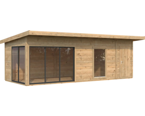 Gartenhaus mit Fenster, Glastüren und einer Tür