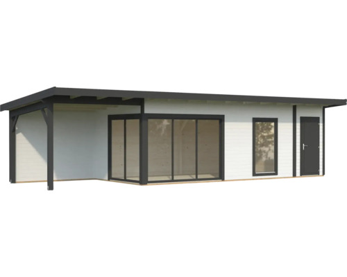 Gartenhaus mit Anbau, Fenster und Tür