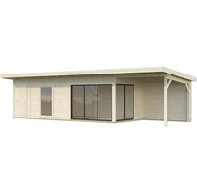 Holzgartenhaus mit Fenster und Schiebetüren