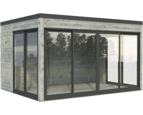 Gartenhaus mit Glasschiebetüren