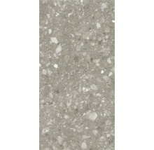 Nahaufnahme einer Bodenfliese mit Steindekor