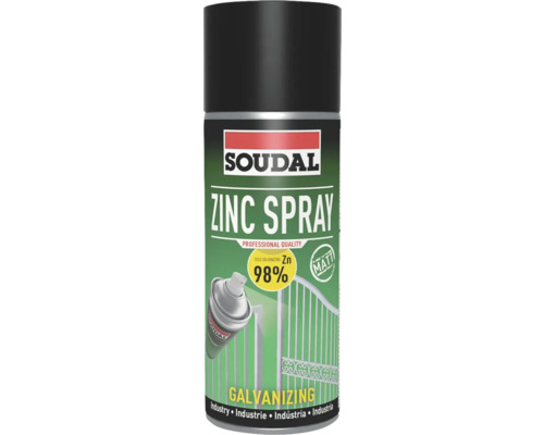 Zinkspraydose von Soudal für die Kaltverzinkung mit 98 Prozent Zinkanteil