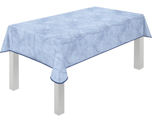 Tisch mit marmorierter Tischdecke