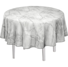 Runder Tisch mit Marmor-Tischdecke