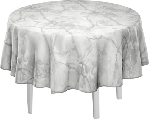 Runder Tisch mit Marmor-Tischdecke