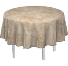 Runder Tisch mit Marmor-Tischdecke