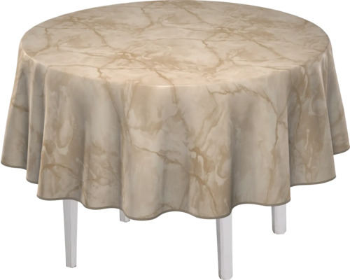 Runder Tisch mit Marmor-Tischdecke