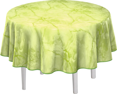 Runder Tisch mit Tischdecke