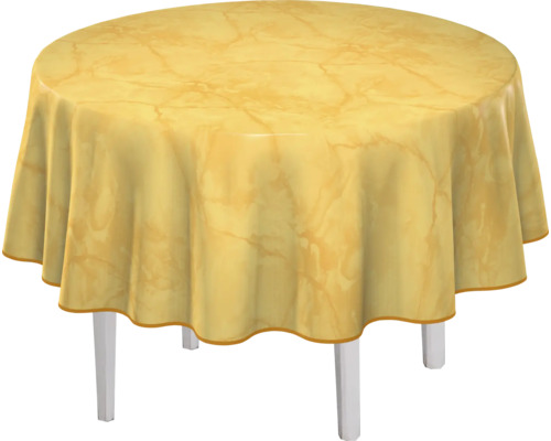 Runder Tisch mit Tischdecke