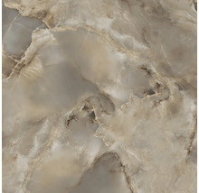 Feinsteinzeugfliese in Marmoroptik mit Onyx-Struktur und feiner Maserung.