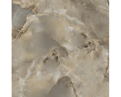 Feinsteinzeugfliese in Marmoroptik mit Onyx-Struktur und feiner Maserung.