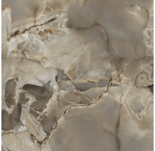 Bodenfliese oder Wandfliese in Onyx-Marmor-Optik mit feiner Äderung und glänzender Oberfläche.