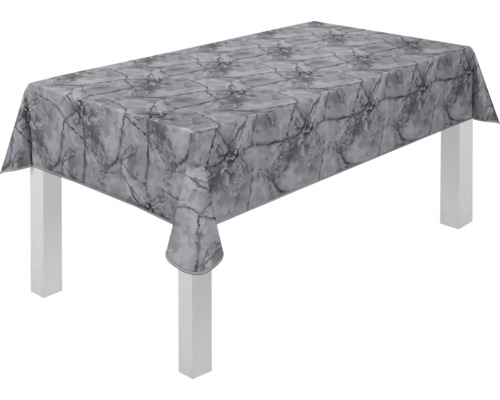 Tisch mit grauer Tischdecke im Marmor Design