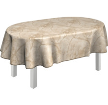 Ovaler Tisch mit Marmor-Tischdecke