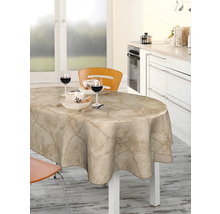 Ovaler Esstisch mit Marmor Tischdecke in der Küche