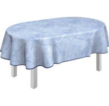 Ovaler Tisch mit Marmor-Tischdecke
