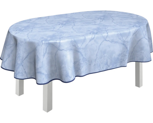 Ovaler Tisch mit Marmor-Tischdecke