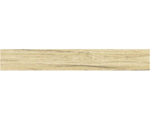 Schmales Bodenprofil mit heller Holzoptik und Maserung.