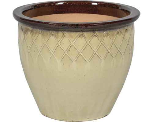 Keramik Pflanztopf mit Rautenmuster