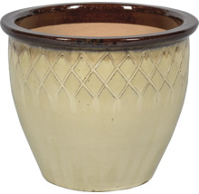 Keramik Blumentopf mit Rautenmuster