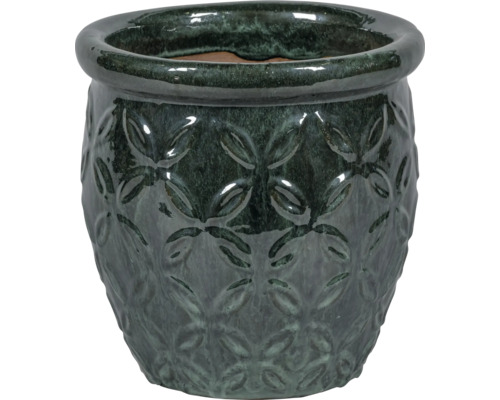 Blumentopf aus Keramik mit floralem Muster