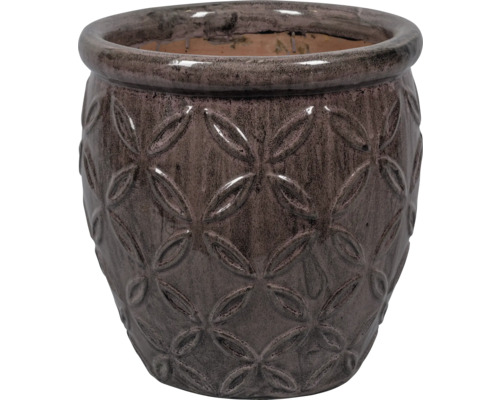 Blumentopf aus Keramik mit floralem Muster