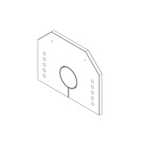 Technische Zeichnung einer Montageplatte mit Bohrungen