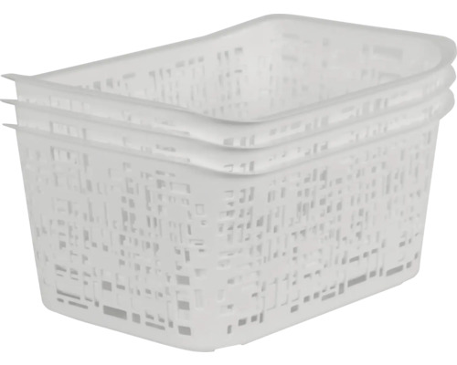 Korb Urban 5 l 3er Set weiß Drei weiße Kunststoffkörbe gestapelt